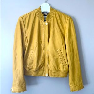 Leather Jacket. JCrew. Size S. New without tags. Yellow mustard color.